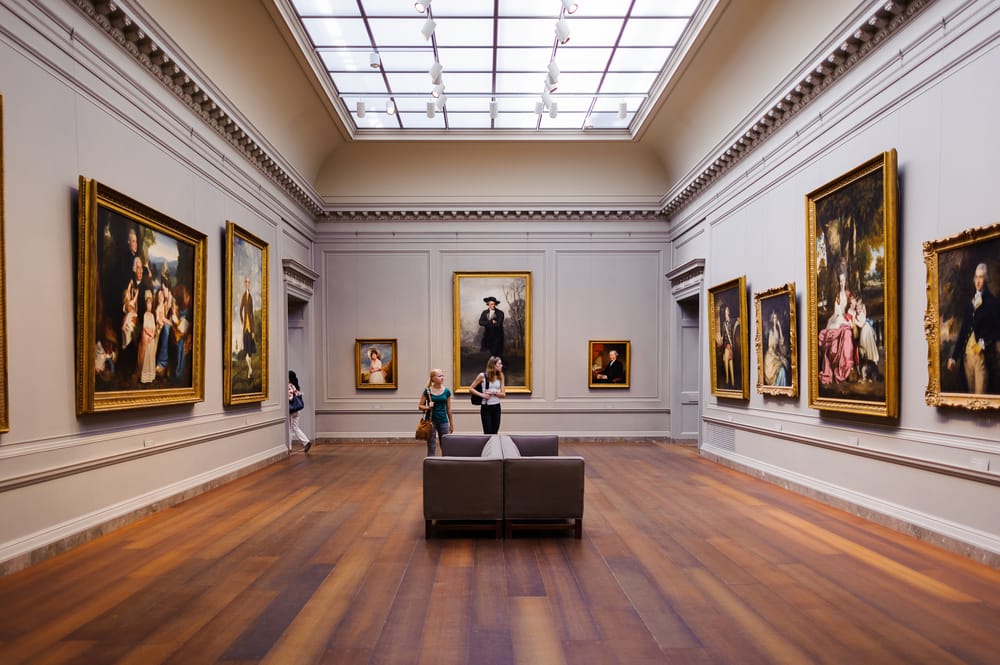 Interior of the National Gallery of Art, a national art museum in Washington, D.C., National Mall, between 3rd and 9th Streets, at Constitution Avenue NW.